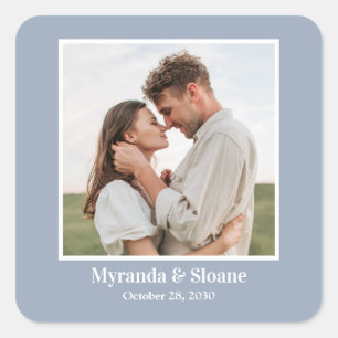 Sticker Carré Dîner de répétition photo Dusty Blue