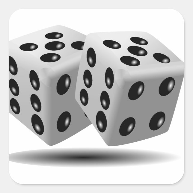 Sticker Carré Dinice blanc (Devant)