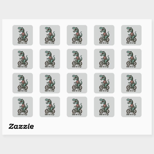 Sticker Carré Dino en déplacement (Feuille)