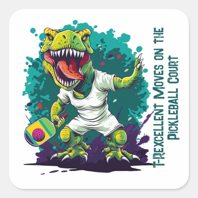 Sticker Carré Dino-mite marrante (Devant)