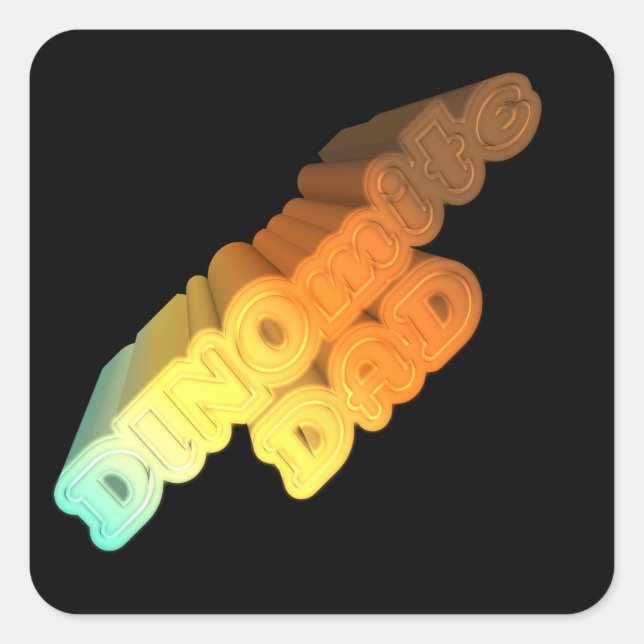 Sticker Carré Dinomite Papa Mots (Devant)