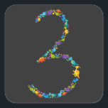 Sticker Carré Dinosaur 3ème anniversaire pour 3 ans<br><div class="desc">Dinosaur 3ème anniversaire pour 3 ans filles garçons drôle Cadeau Carré Sticker Classic Collection.</div>