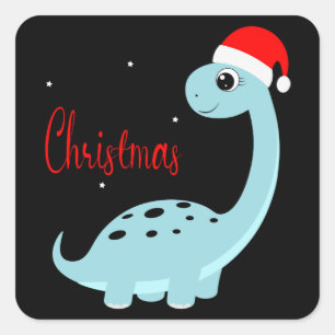 Sticker Carré Dinosaur Cadeau de Noël pour enfants, Décoration f