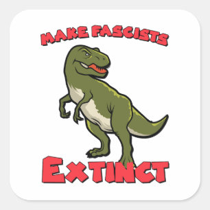 Sticker Carré Dinosaure rétro mignon - Faire disparaître les fas