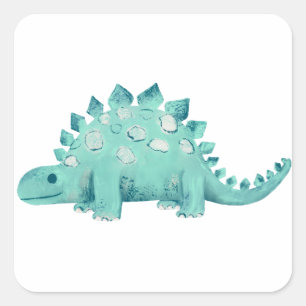 Sticker Carré Dinosaure Stégosaure