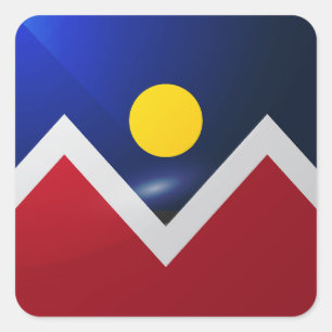 Sticker Carré Dinver colorado drapeau carré brillant