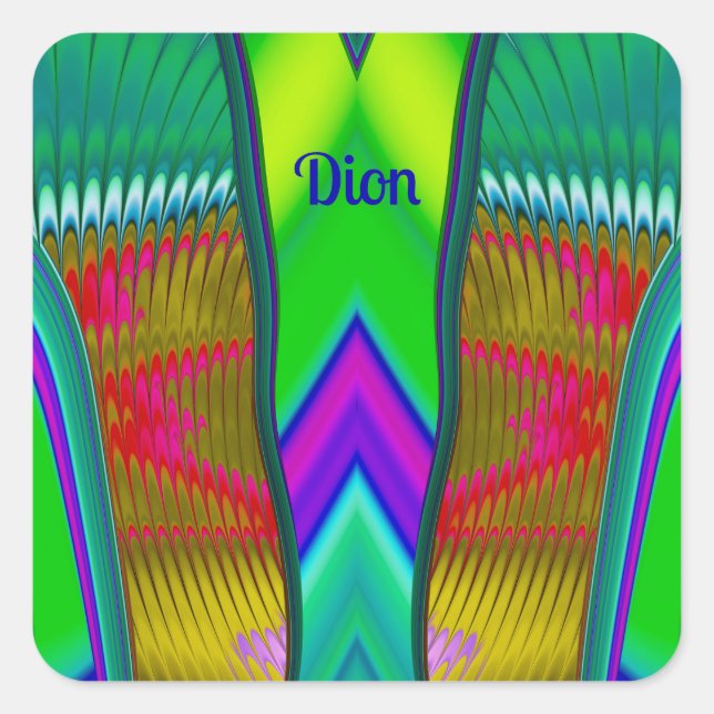 Sticker Carré DION ~ Multicolore 3D ~ (Devant)