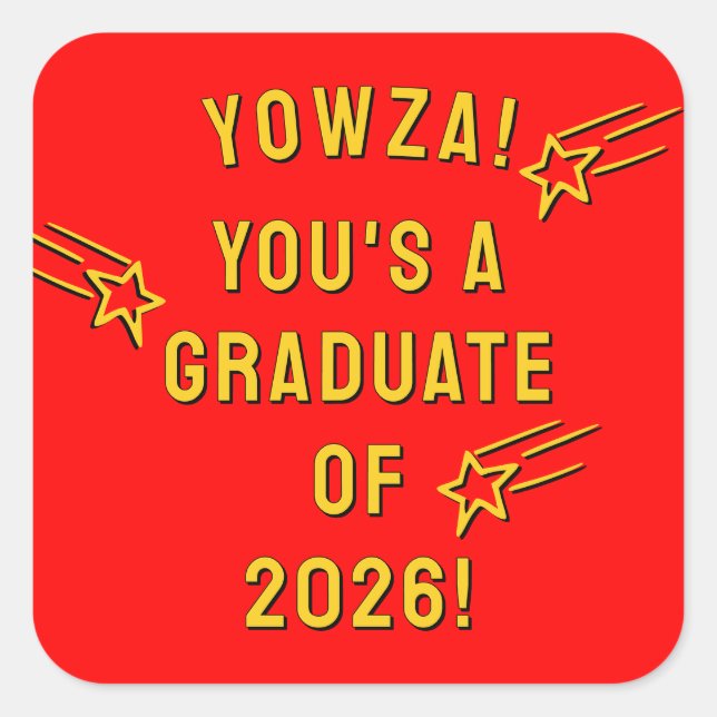 Sticker Carré Diplômé Créatif 2026 (Devant)