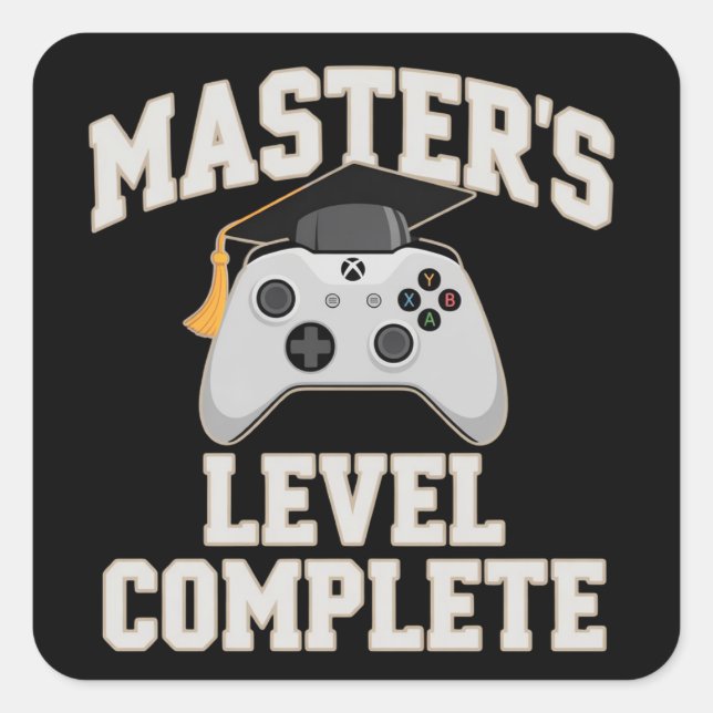 Sticker Carré Diplômé de Master Gamer promotion 2026  (Devant)