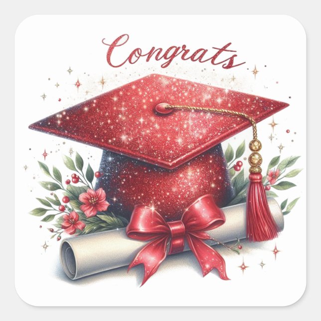 Sticker Carré Diplôme et diplôme (Devant)