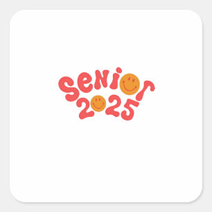 Sticker Carré Diplômé Vacances d'été Diplômé senior 2025