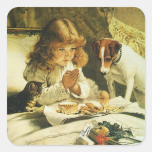 Sticker Carré Dire nos prières, suspense Charles Burton Barber