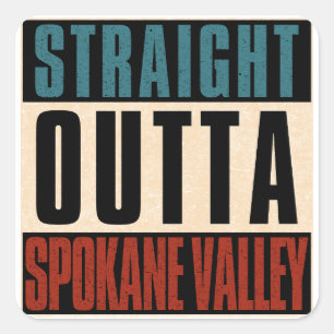 Sticker Carré Direct en direction de Spokane Valley Washington W