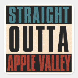 Sticker Carré Direct Outta Apple Valley Californie CA