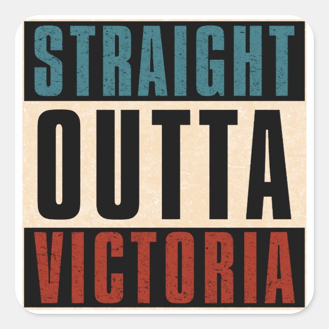 Sticker Carré Direct Outta Victoria Texas TX (Devant)