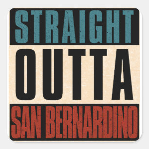 Sticker Carré Directement à San Bernardino Californie CA