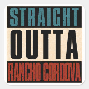 Sticker Carré Directement en périphérie de Rancho Cordova Califo