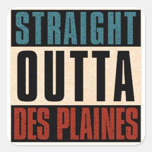 Sticker Carré Directement En Périphérie Des Plaines Illinois IL