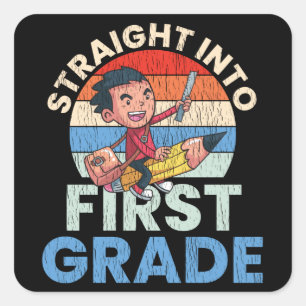 Sticker Carré Directement en première année Cadeau pour enfants