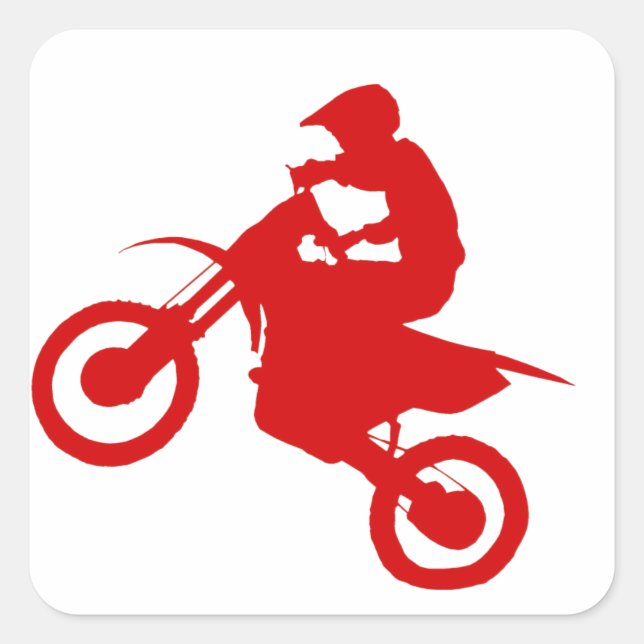 Sticker Carré DIRT BIKE (écarlate) (Devant)