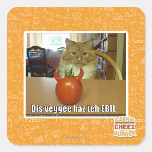 Sticker Carré Dis veggee haz l'EBIL