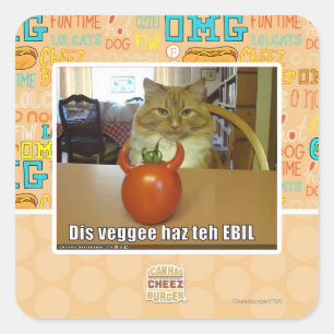 Sticker Carré Dis veggee haz l'EBIL