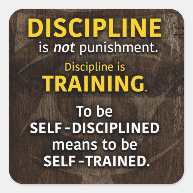 Sticker Carré Discipline Est Formation - Exercice Gym Inspiratio (Devant)
