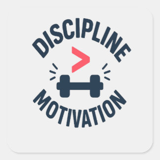 Sticker Carré DIscipline Greater than Motivation- Gym Fitness 