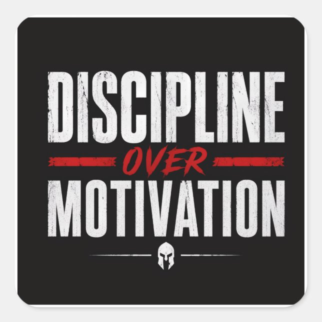 Sticker Carré Discipline plutôt que motivation  (Devant)