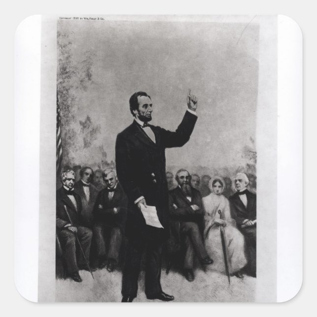 Sticker Carré Discours de Lincoln à Gettysburg, 1895 (Devant)
