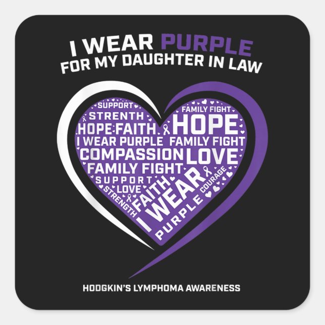 Sticker Carré Disease Daughter in Law Hodgkins Lymphoma (Devant)