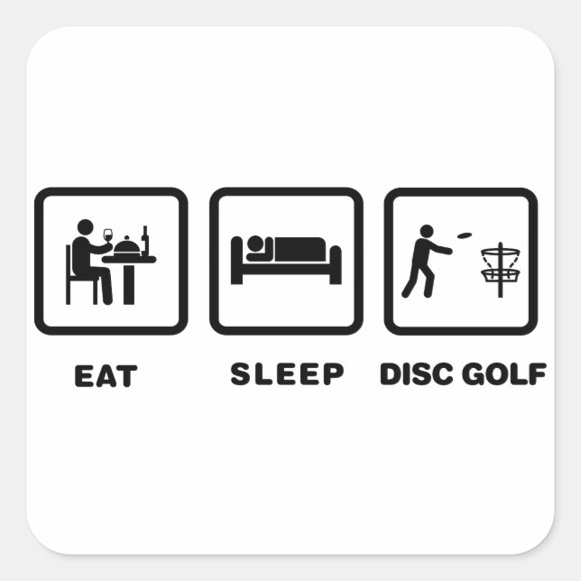 Sticker Carré Disk Golf (Devant)