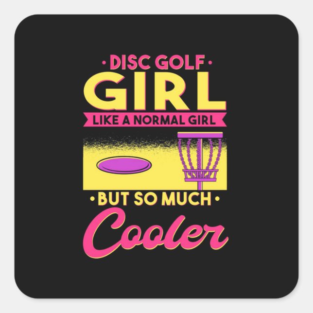 Sticker Carré Disk Golf est Cool (Devant)