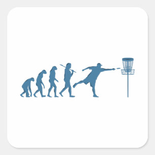 Sticker Carré Disk Golf Evolution - Un cadeau amusant pour Disk 