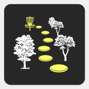 Sticker Carré Disque Golf Woods Disk Golfer cadeau