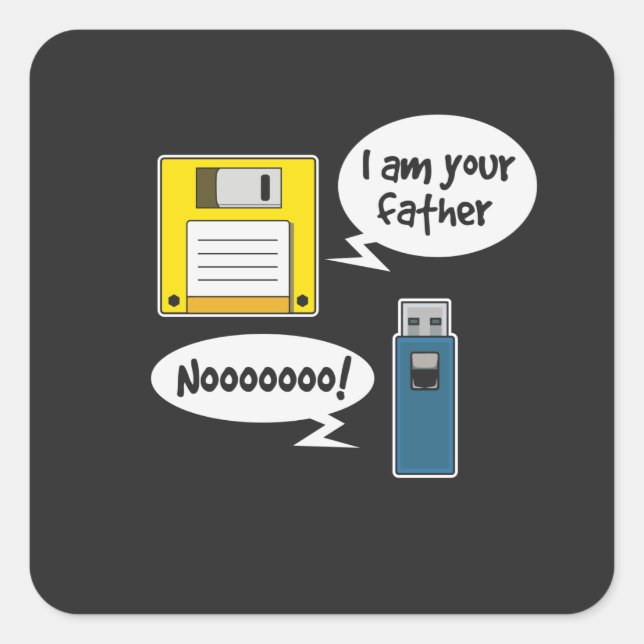 Sticker Carré Disquette Disquette USB (Devant)