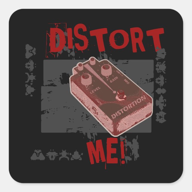 Sticker Carré Distorrez-Moi ! Distorsion Pédale (Devant)