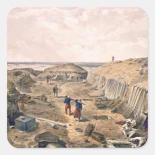 Sticker Carré Ditch du Bastion du Mat, assiette de "Le Siège