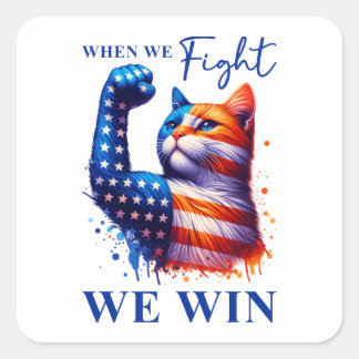 Sticker Carré Dites-le à mon visage Chat Lady Kamala USA