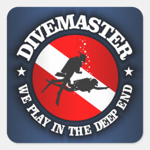 Sticker Carré Divemaster (extrémité profonde)