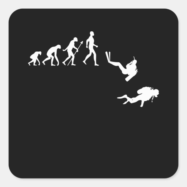 Sticker Carré Diver amusant cadeau pour les amateurs de plongée  (Devant)