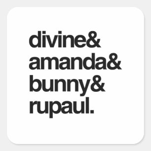 Sticker Carré Divine Amanda Bunny et Ru