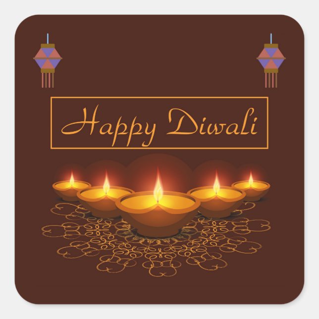 Sticker Carré Diwali (Devant)