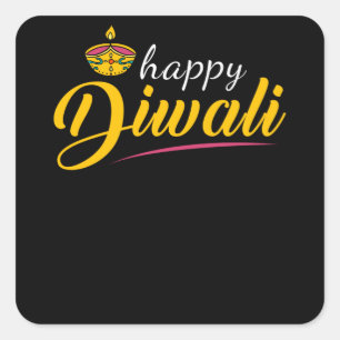 Sticker Carré Diwali Happy Diwali
