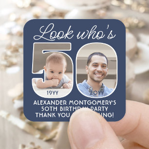 Sticker Carré do-it-yourself couleurs ・ Regardez qui est 50 Anni