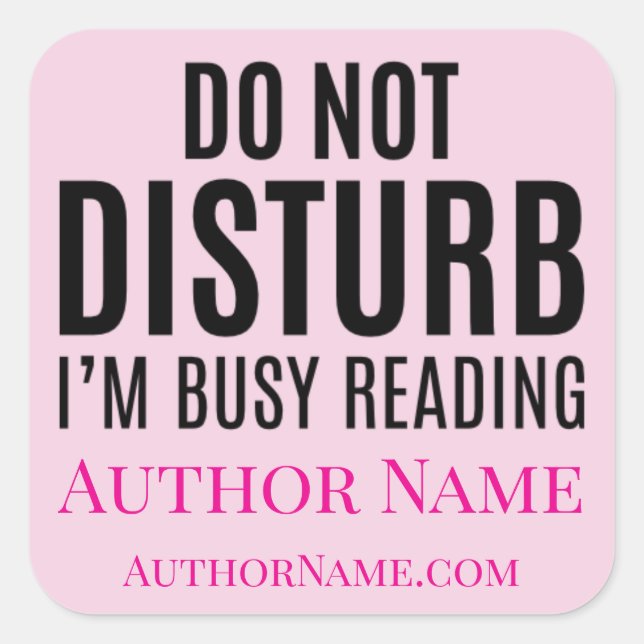 Sticker Carré Do Not Disturb I'm Reading (Devant)