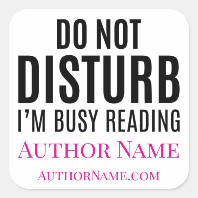 Sticker Carré Do Not Disturb I'm Reading (Devant)