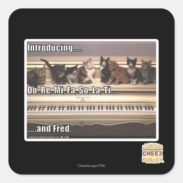 Sticker Carré Do, Re, Mi, Fa, Alors, La, Ti, Fred (Devant)