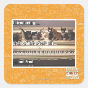 Sticker Carré Do, Re, Mi, Fa, Alors, La, Ti, Fred