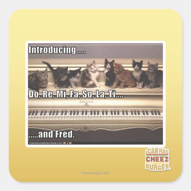 Sticker Carré Do, Re, Mi, Fa, Alors, La, Ti, Fred (Devant)